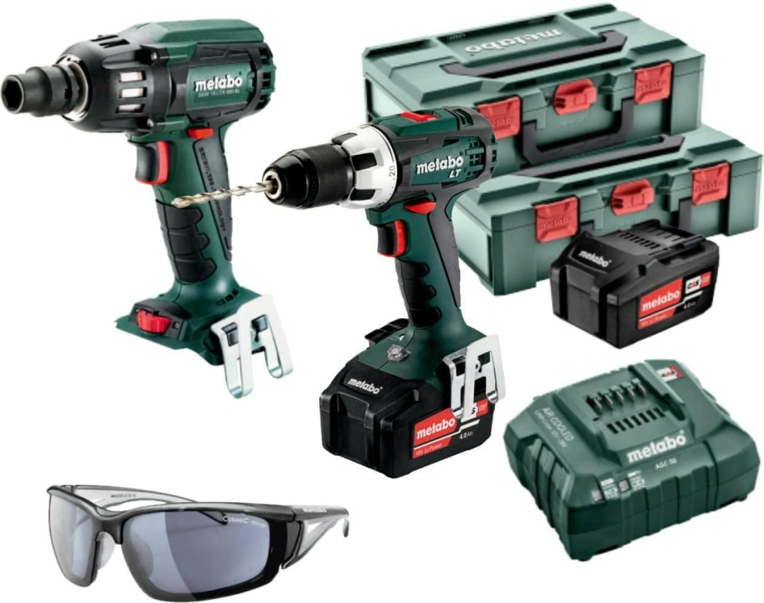 METABO SET BS 18 LT + SSW 18 LTX 400 BL 2x4,0Ah 2xMETABOX 145