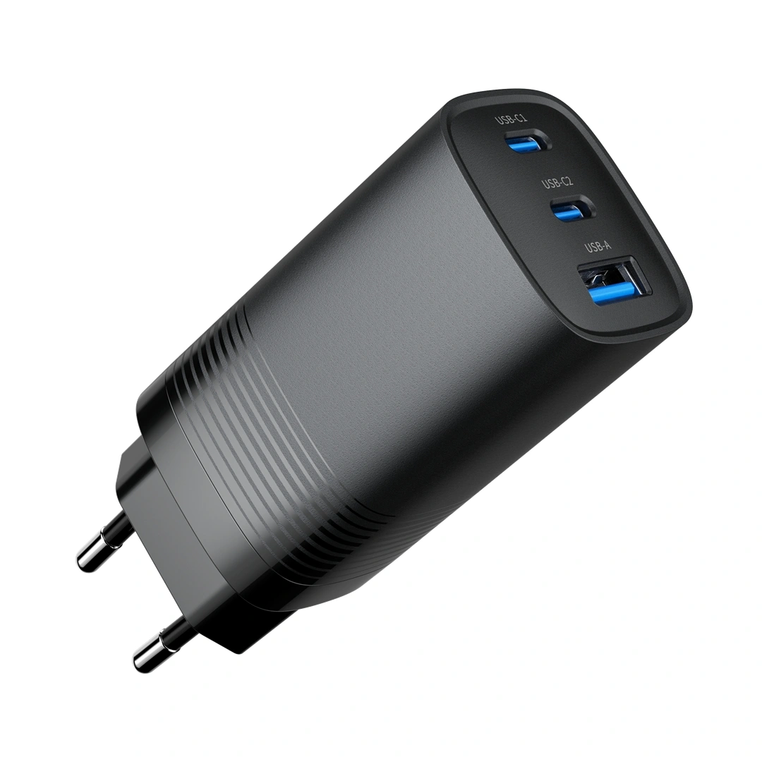 GEMBIRD PD nabíječka 1xUSB-A 2xUSB-C 65W černá