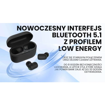 SAVIO BEZDRÁTOVÁ SLUCHÁTKA BLUETOOTH 5.1 IPX5 TWS-09