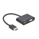 Gembird adaptér HDMI (M) na HDMI (F) + VGA (F) + 3.5mm (A-HDMIM-HDMIFVGAF-01)