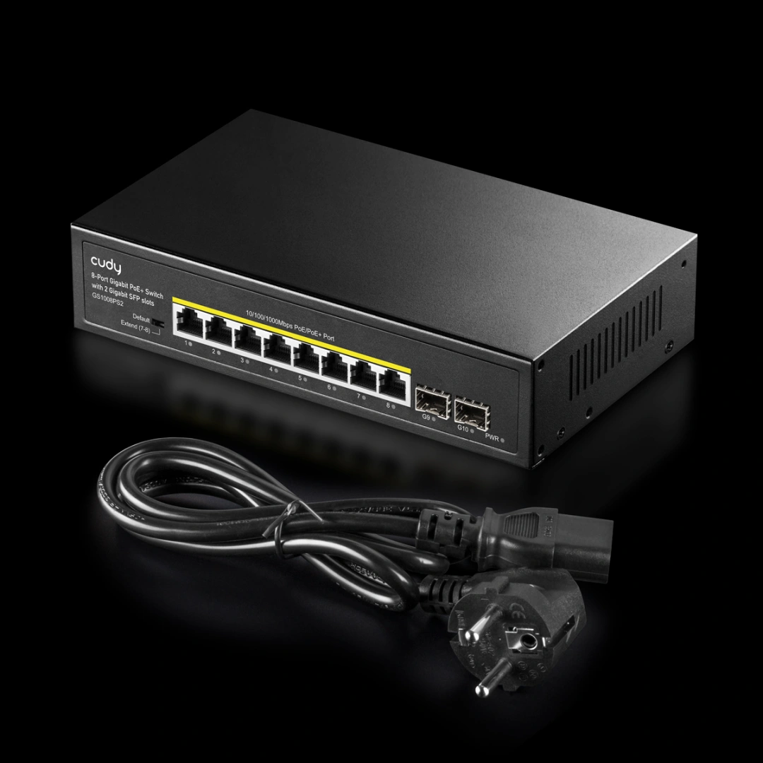 PoE+ SWITCH 8portový GS1008PS2 120W 1Gbps 2 SFP