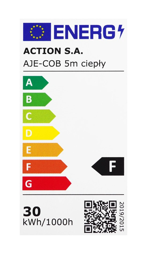 LED pásek COB 5m teplá barva IP20