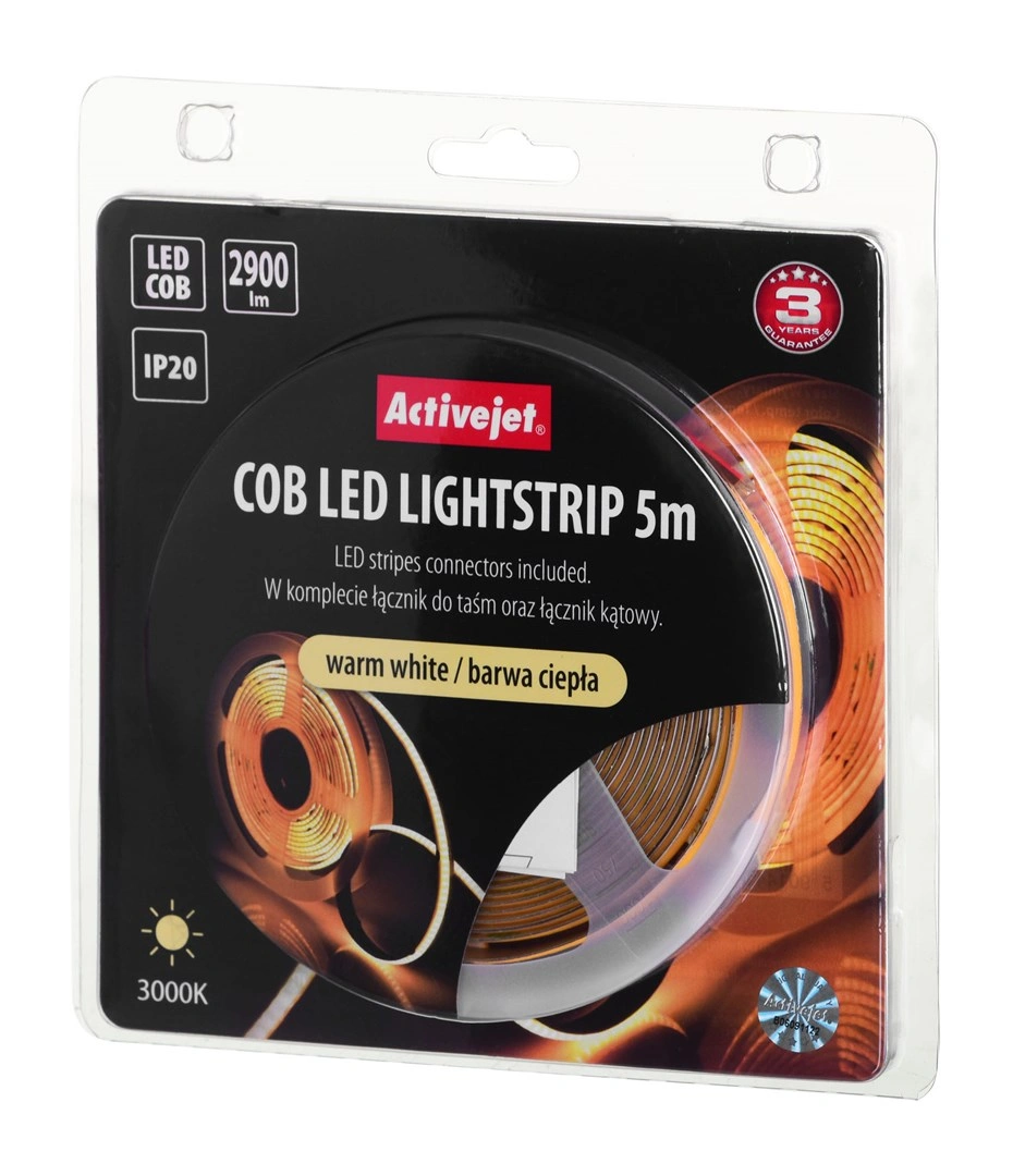 LED pásek COB 5m teplá barva IP20