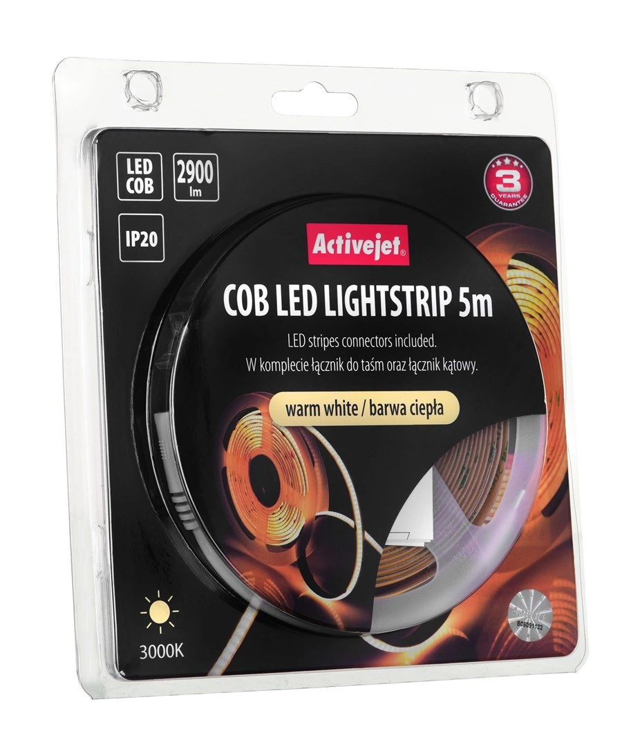 LED pásek COB 5m teplá barva IP20