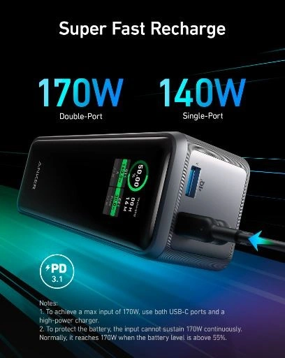 Anker Powerbank Prime 250W PD 27650 mAh s bluetooth