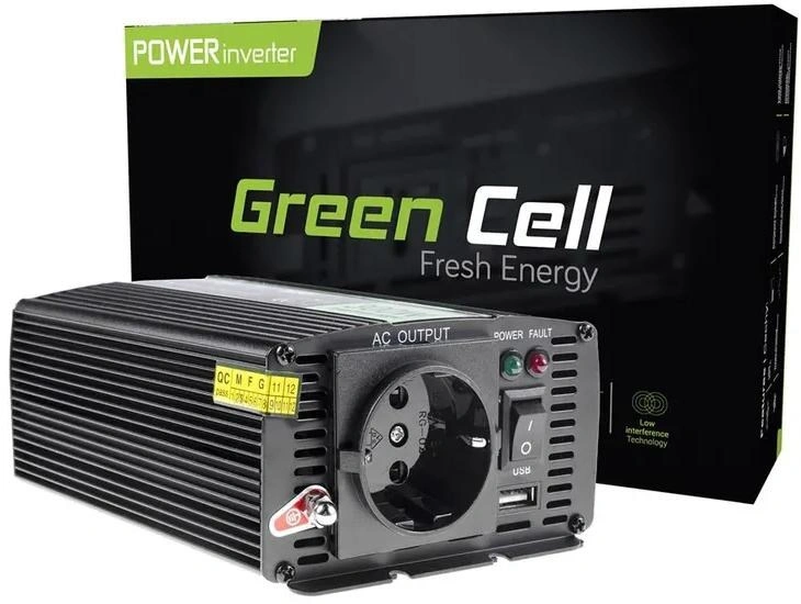 Green Cell měnič 12/230V 500/1000 W modifikovaný sinus