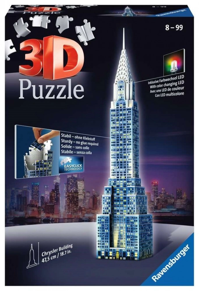 Ravensburger Svítící 3D puzzle Noční edice Chrysler Building 216 dílků