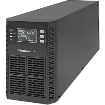 Qoltec 52281 UPS | 2kVA | 2000W | Power Factor 1.0 | LCD | EPO | USB | On-line