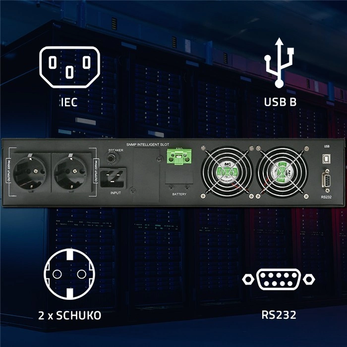 QOLTEC 52287 UPS FOR RACK 3KVA | 3000W | POWER FACTOR1.0