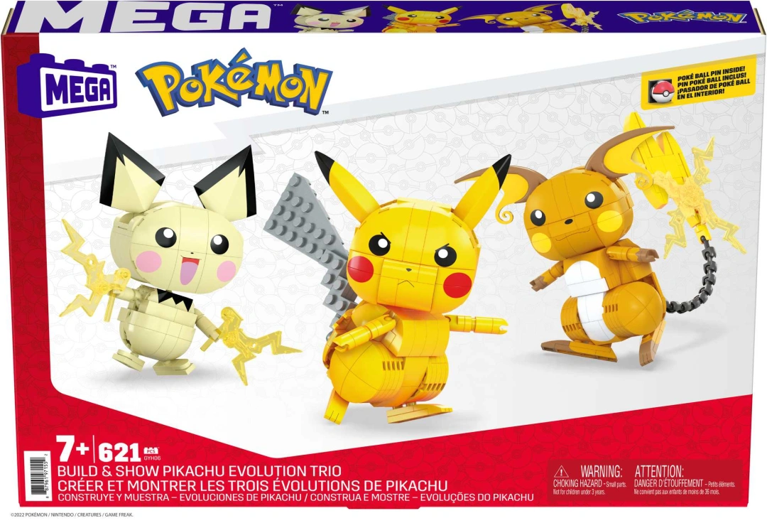 MEGA BLOKS Mega Construx Postav a vystav si Pikachu a jeho vývojové trio GYH06