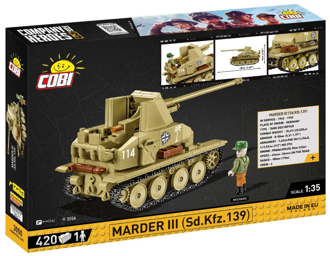 Cobi 3050 COH Marder III Sd. Kfz. 139, 1:35, 420 k, 1 f