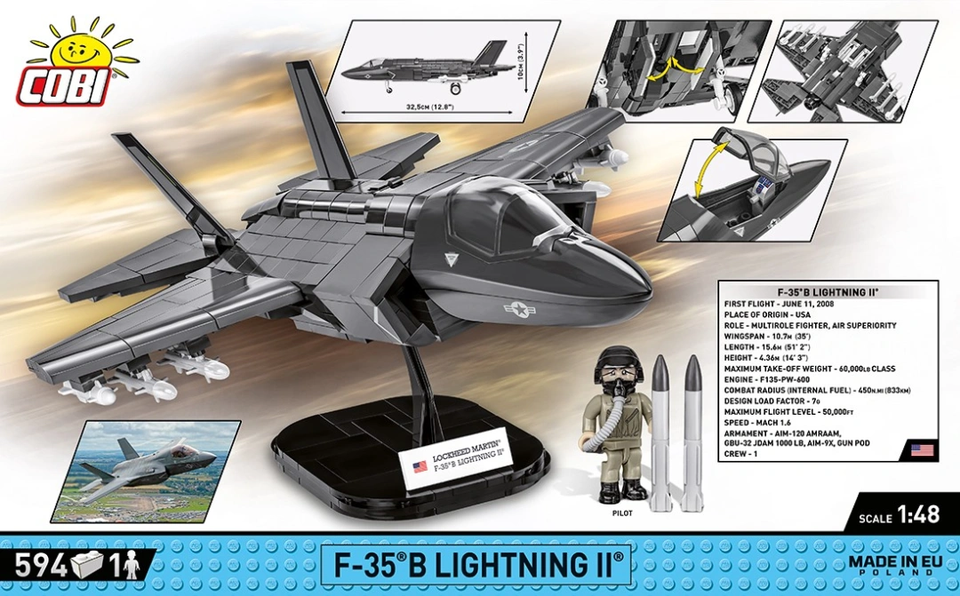 Cobi 5829 Armed Forces F-35B Lightning II USAF, 1:48, 570 k, 1 f