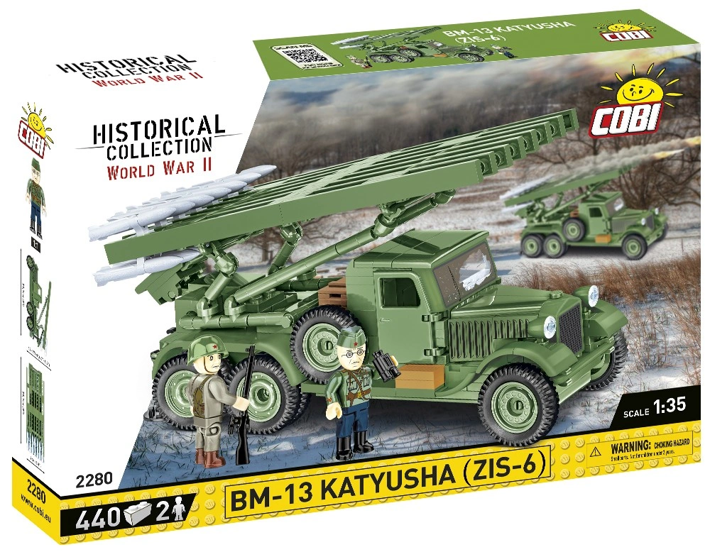 Cobi World War II WW BM-13 Kaťuša ZIS-6, 1:35, 440 kostek, 2 figurky