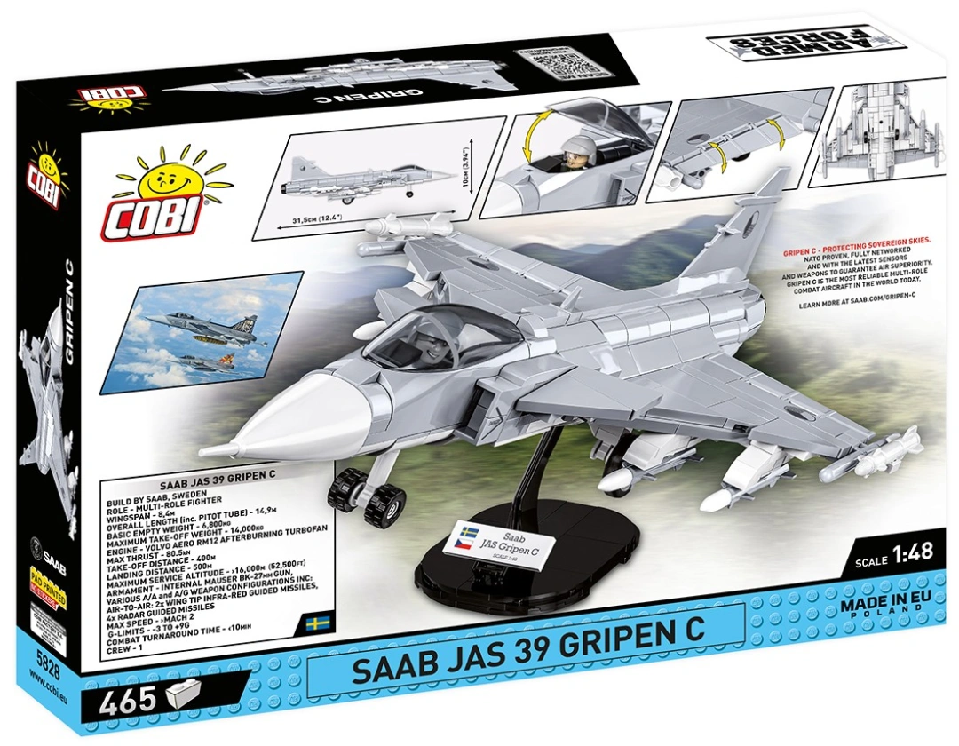 Cobi 5828 Armed Forces SAAB JAS 39 Gripen C Czech Air Force, 1:48, 465 k