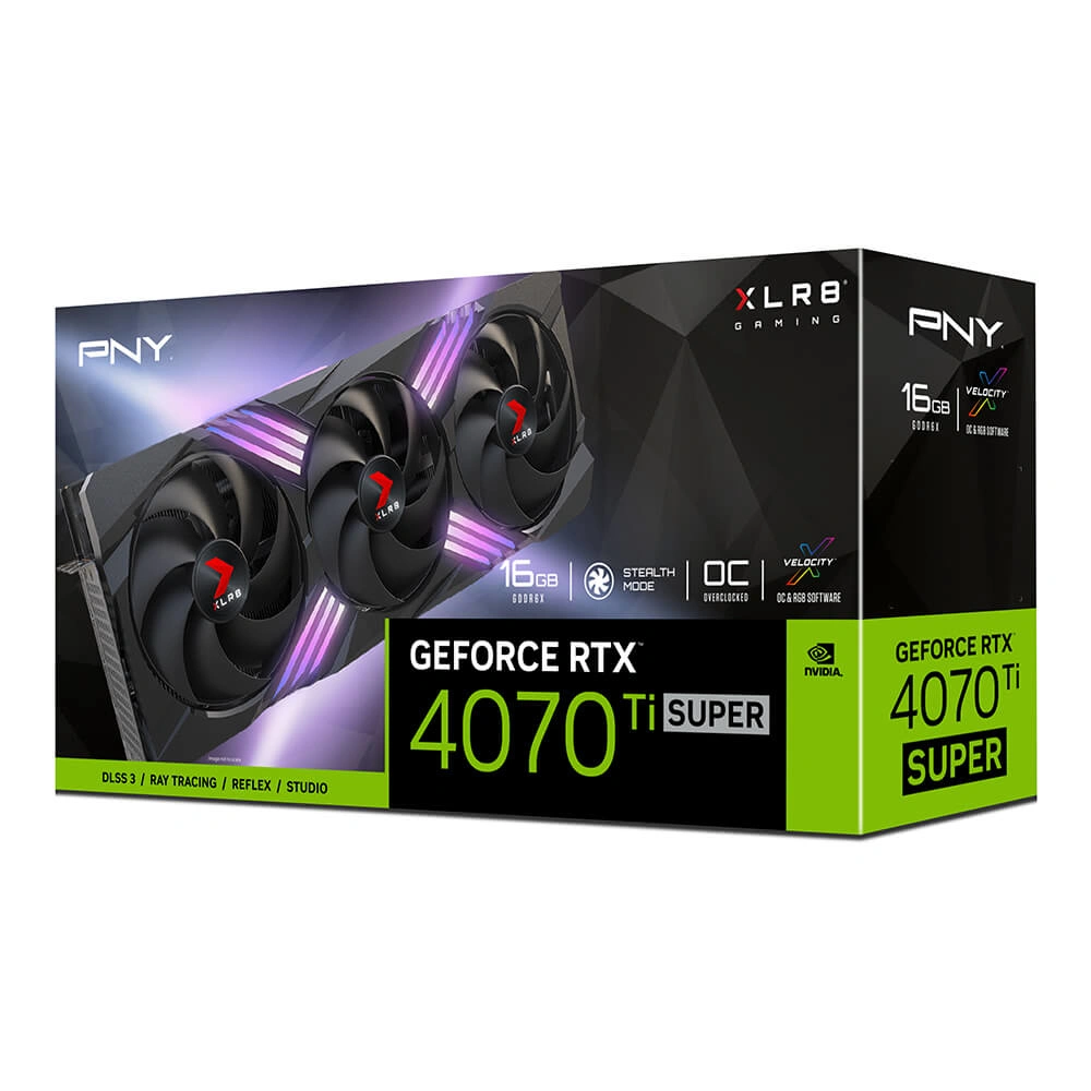 PNY GeForce RTX™ 4070 Ti SUPER 16GB OC XLR8 ARGB TF