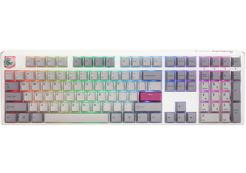 Ducky One 3 Mist Grey Gaming Keyboard, RGB LED - MX-Ergo-Clear (US)