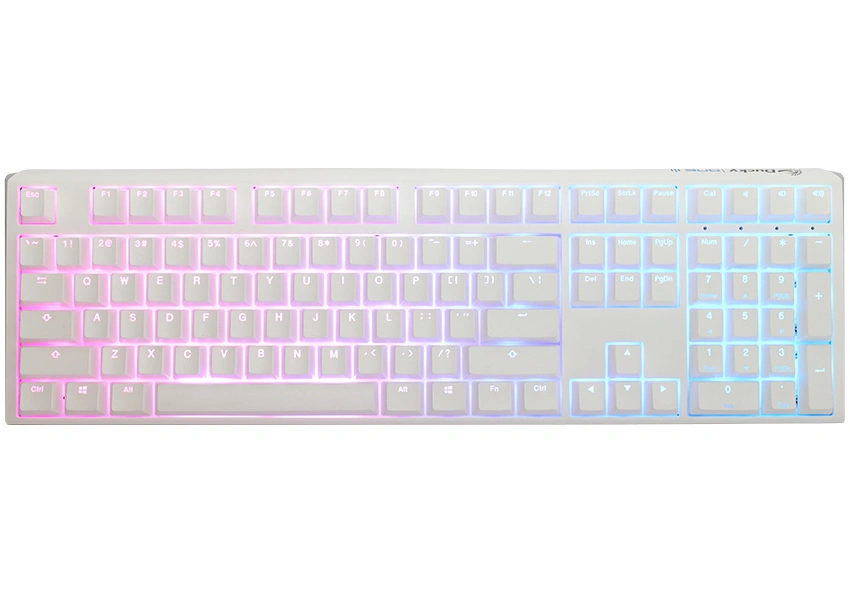 Ducky One 3 Aura White Gaming Keyboard, RGB LED - MX-Silent-Red