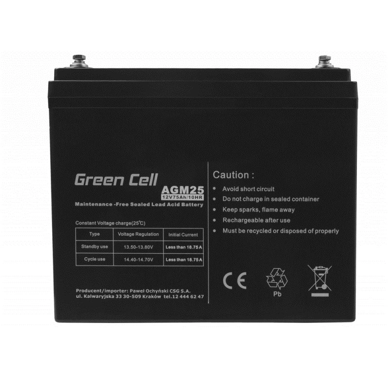 Green Cell AGM25 baterie 12V 75Ah