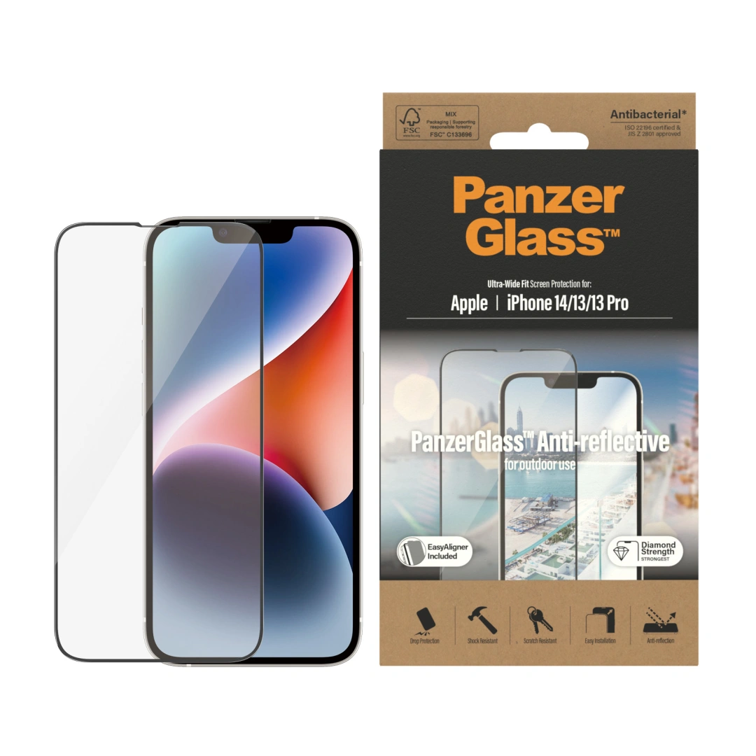 PanzerGlass Apple iPhone 14/13/13 Pro s Anti-reflexní vrstvou a instalačním rámečkem, 2787