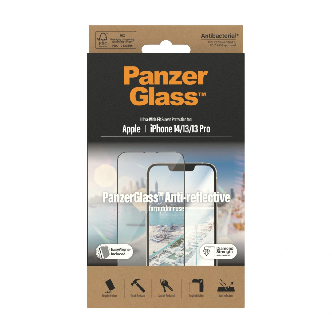 PanzerGlass Apple iPhone 14/13/13 Pro s Anti-reflexní vrstvou a instalačním rámečkem, 2787