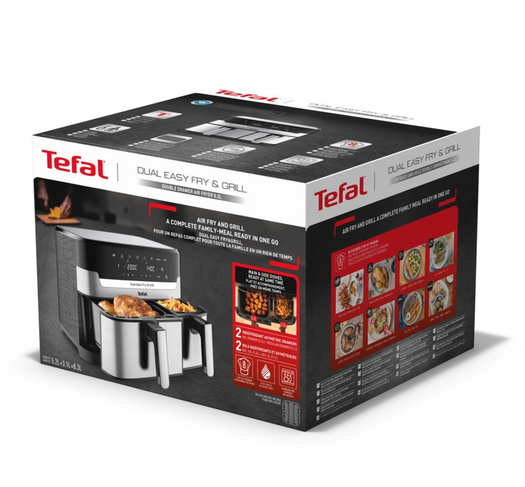 Tefal EY905D10 Dual Easy Fry & Grill, černá/nerez