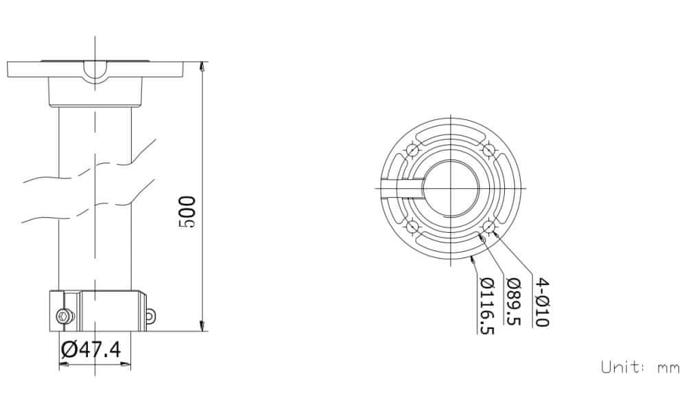 Hikvision držák pro kameru DS-1662ZJ/ kompatibilní s kamerami 4 inch PTZ