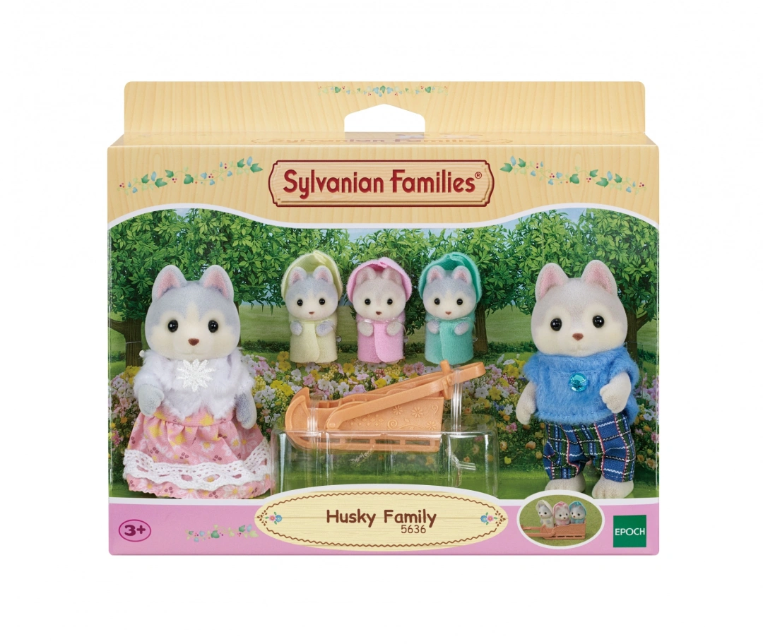 Sylvanian Families Rodina Husky s trojčaty