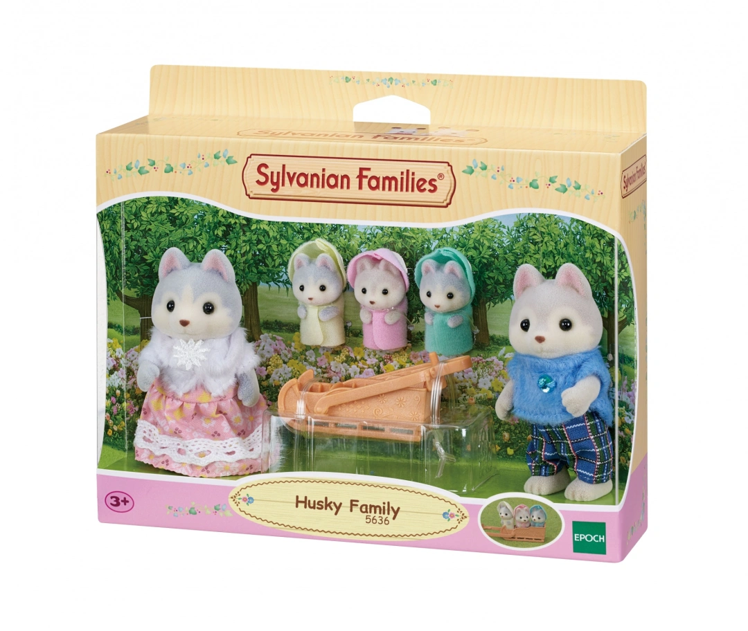 Sylvanian Families Rodina Husky s trojčaty