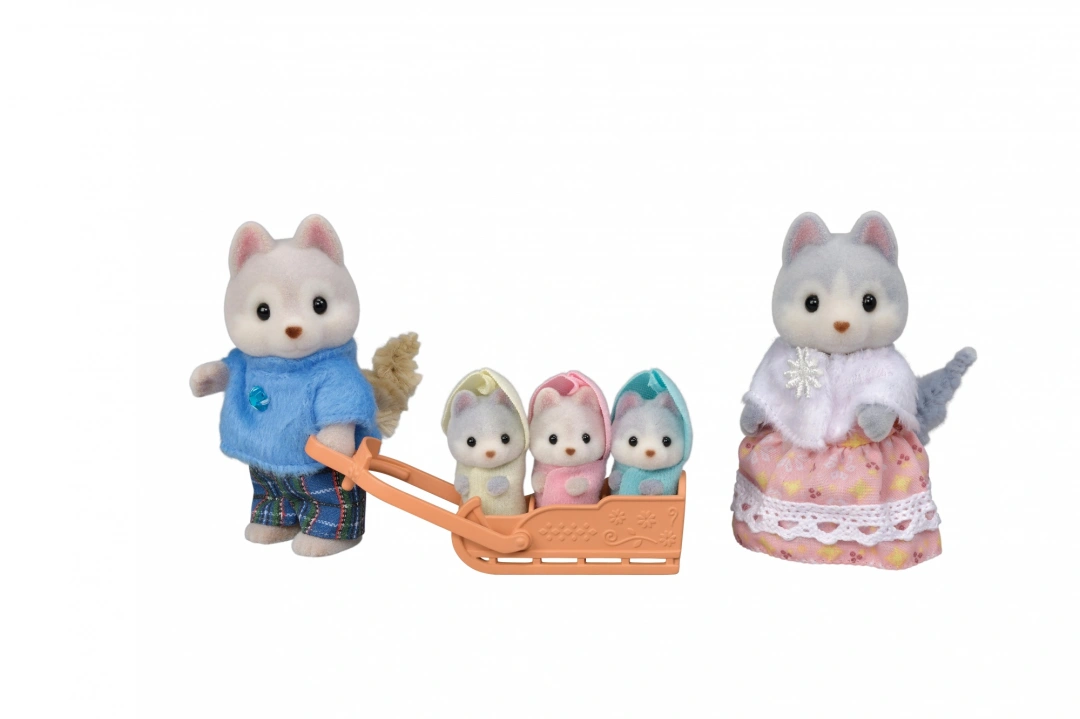 Sylvanian Families Rodina Husky s trojčaty