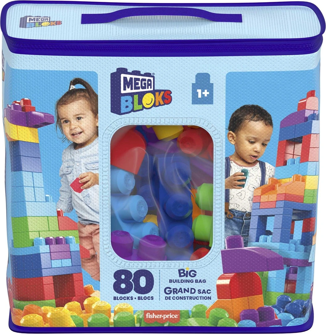 MEGA BLOKS Velký pytel kostek - Modrý (80) DCH63