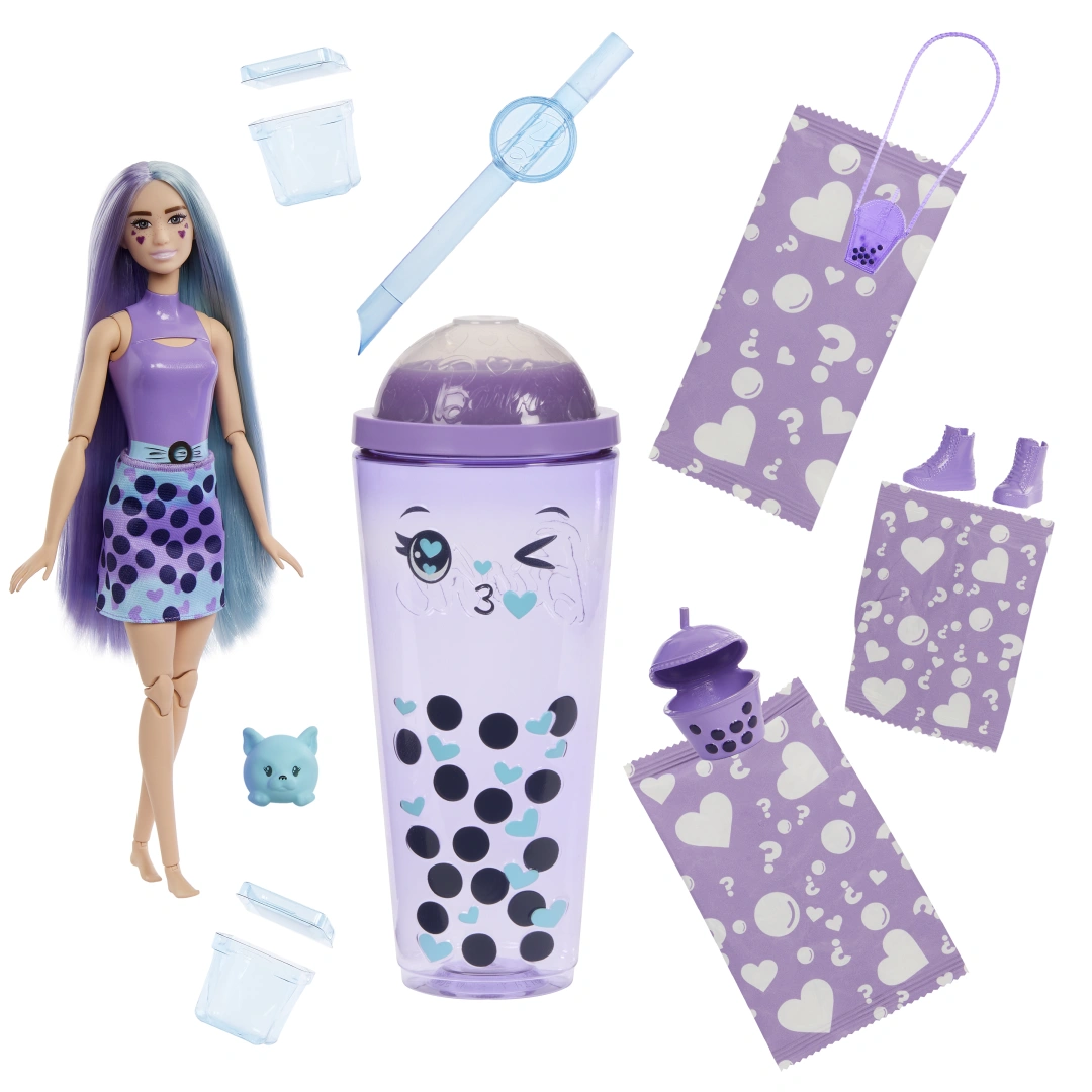 Mattel Panenka Barbie Pop Reveal Barbie bubble tea mléčný čaj, doplňky s 8 překvapeními, voňavé HTJ1