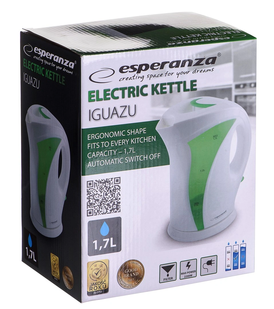 Esperanza Rychlovarná konvice Iguazu bílo-zelená EKK018G