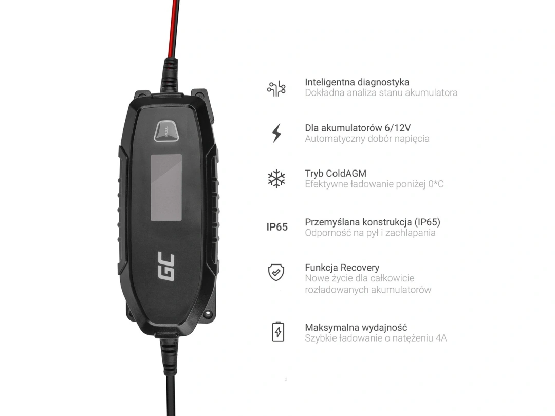 Green Cell Charger for accumulators 6V 12V 4A with diagnostics function