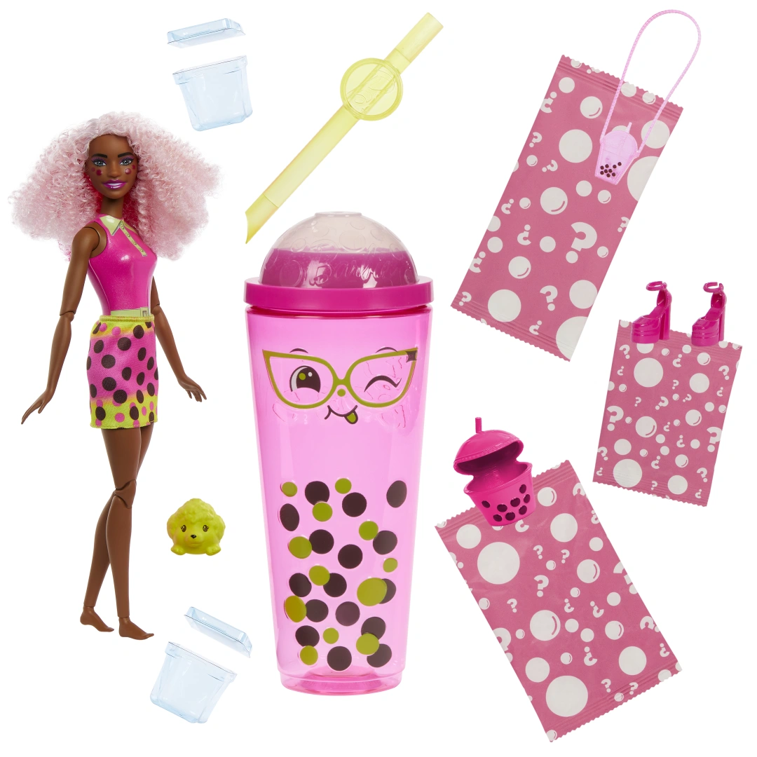 Mattel Panenka Barbie Pop Reveal Barbie bubble tea ovocné potěšení, doplňky s 8 překvapeními, voňavé