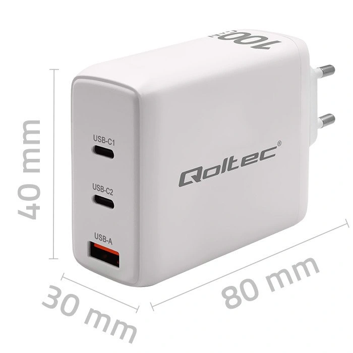 Qoltec 100W GaN Wall Charger