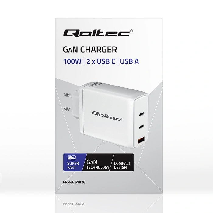 Qoltec 100W GaN Wall Charger