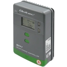 Qoltec Solar MPPT Charge Controller with Temperature Sensor 20A |12V/24V | LCD | 2 x USB