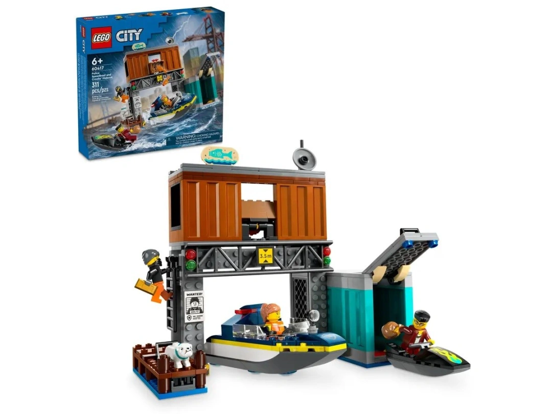 LEGO CITY 60417 Policejní motorový člun a úkryt zločinců