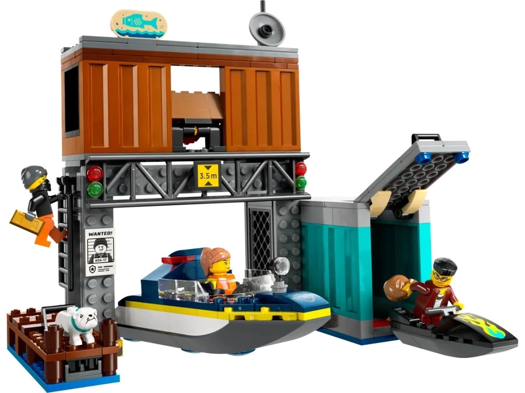 LEGO CITY 60417 Policejní motorový člun a úkryt zločinců