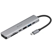 Tracer ADAPTÉR A-2, USB Type-C se čtečkou karet, HDMI 4K, USB 3.0, PDW 60W