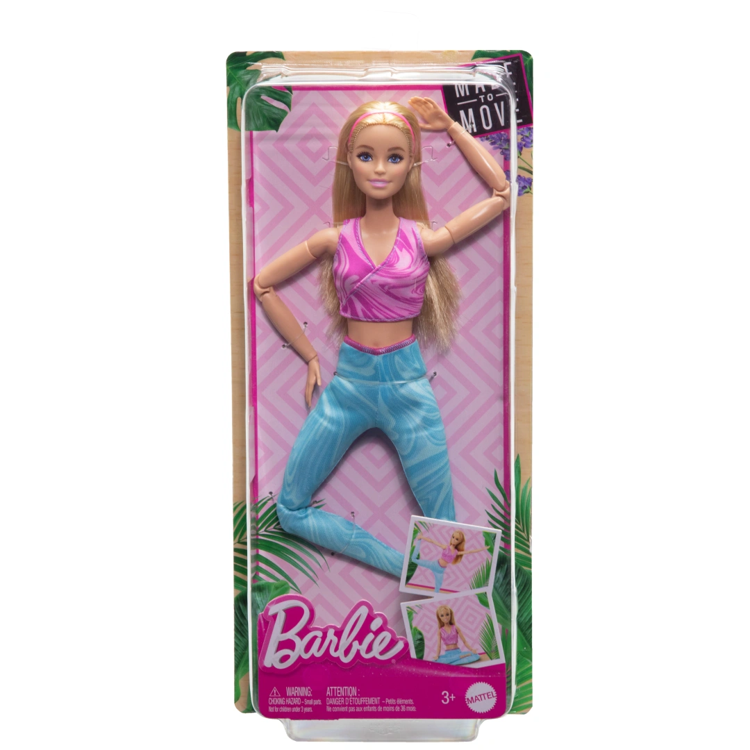 Mattel Barbie V pohybu - blondýnka v modrých legínách FTG80