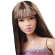 Mattel Barbie Looks Brunetka v růžových mini šatech HRM16