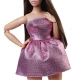 Mattel Barbie Looks Brunetka v růžových mini šatech HRM16