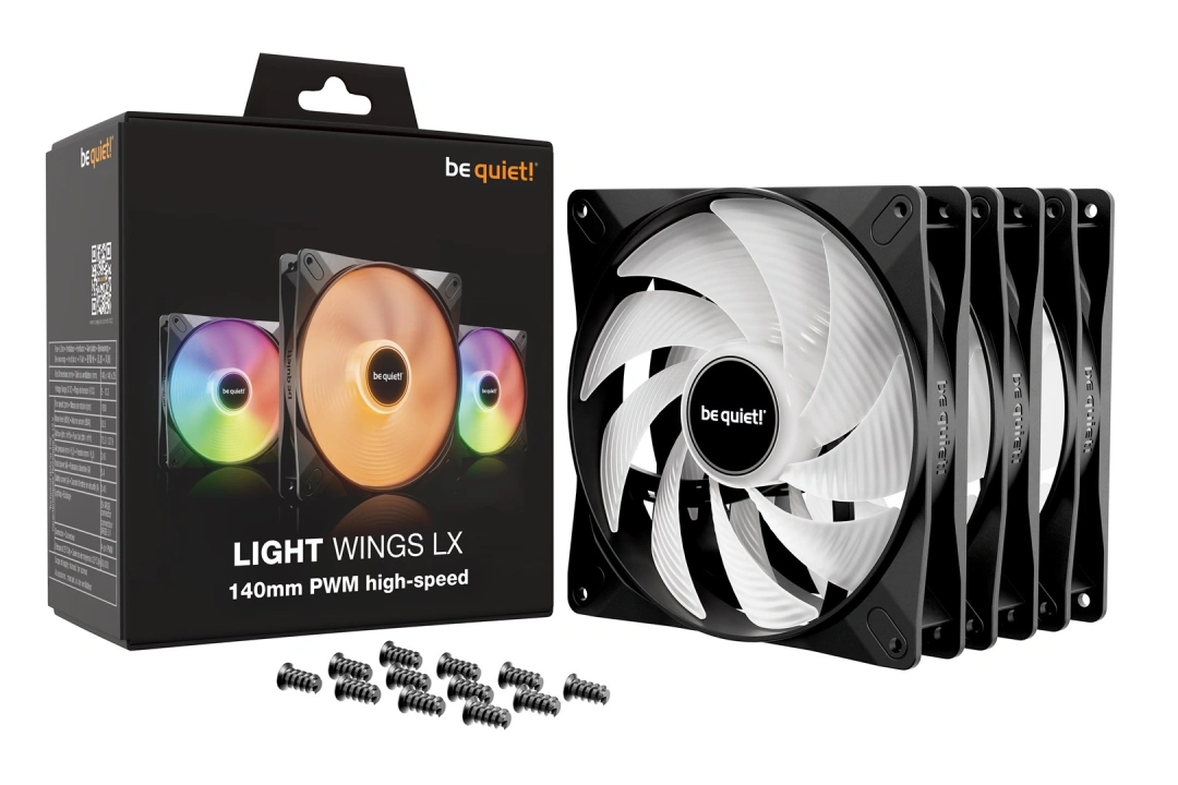 be quiet! LIGHT WINGS LX 140mm PWM High Speed 3-Pack Black