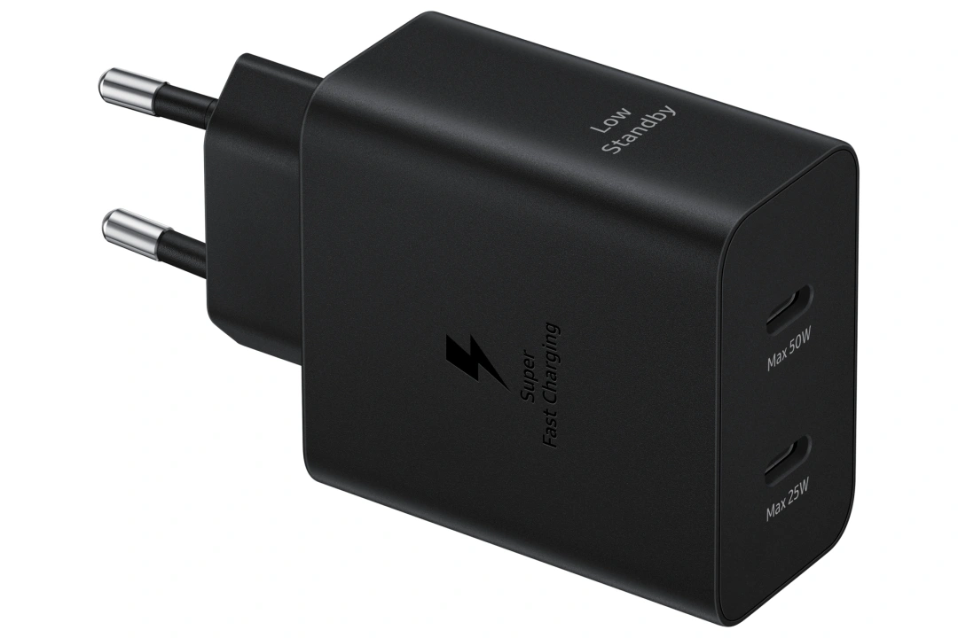 Samsung 2x USB-C, s funkcí Fast Charge 50W + kabel USB-C, černá