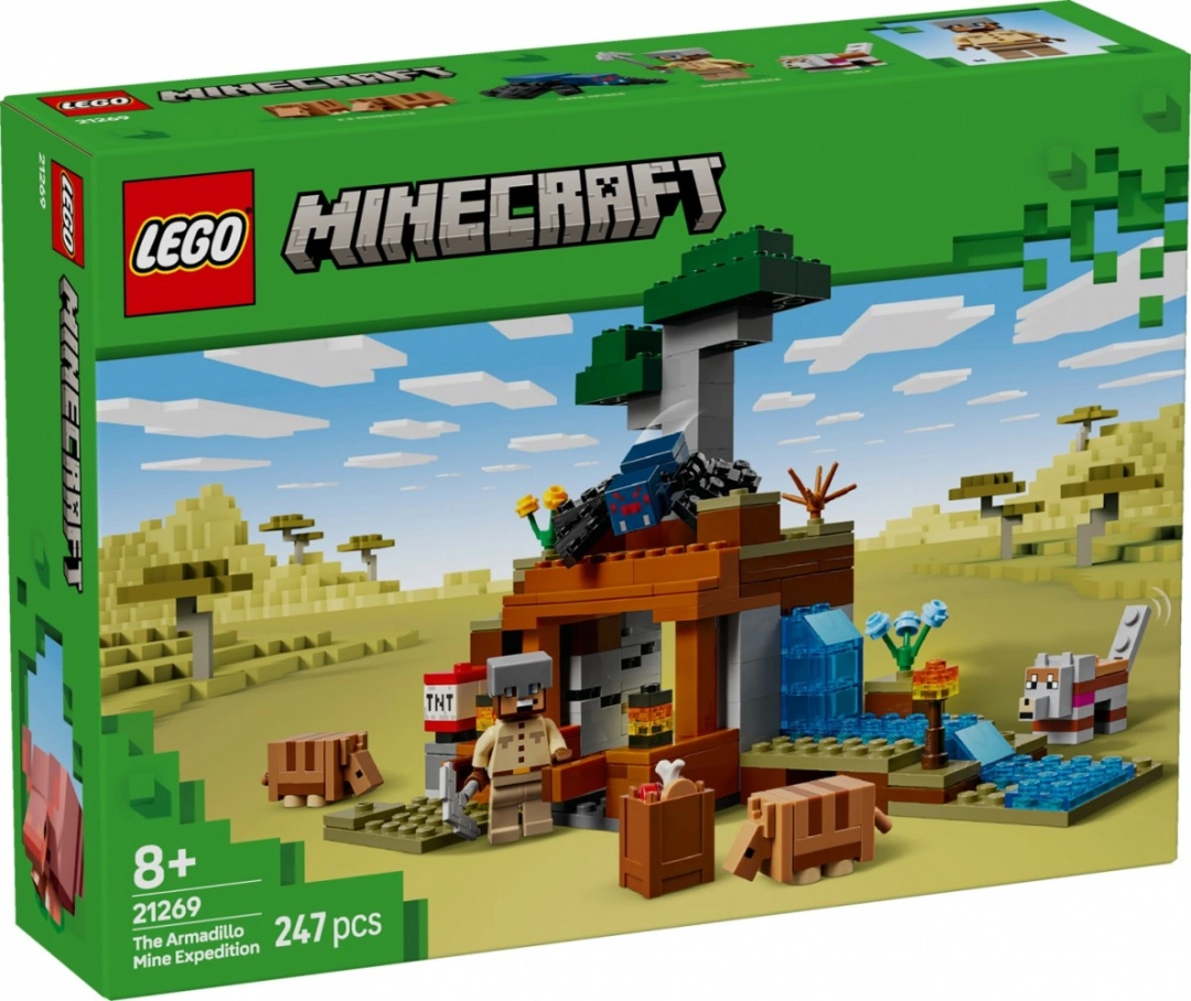 LEGO Minecraft 21269 Výprava do dolu a pásovec