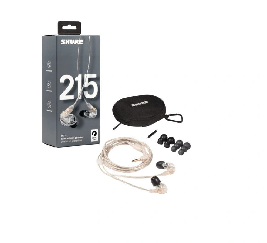 Shure SE215 Pro Sluchátka s mikrofonem Kabel Do ucha Jeviště/studio Průhledná