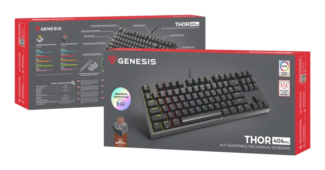 Genesis THOR 404 RGB Kailh Box Brown V2 US (NKG-2071), černá