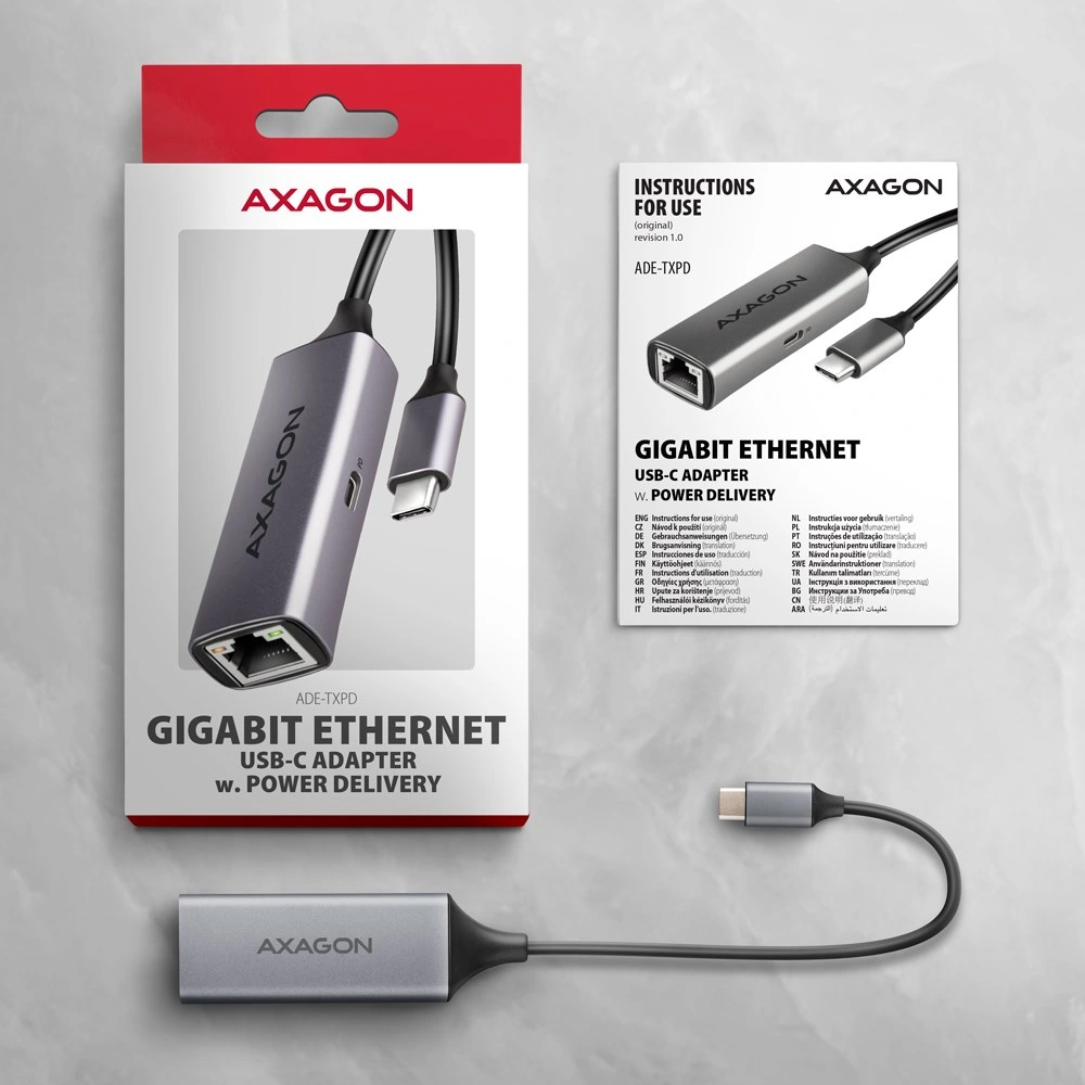 Axagon USB-C 3.2 Gen 1 - Gigabit Ethernet