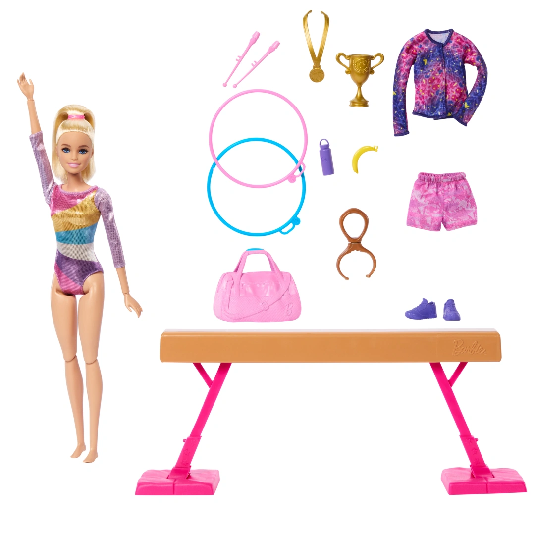 Mattel Barbie Gymnastka na kladině HRG52